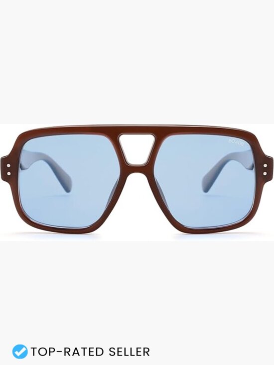 Retro Square Polarized Aviator Sunglasses Vintage Trendy Unisex Shades main image 7